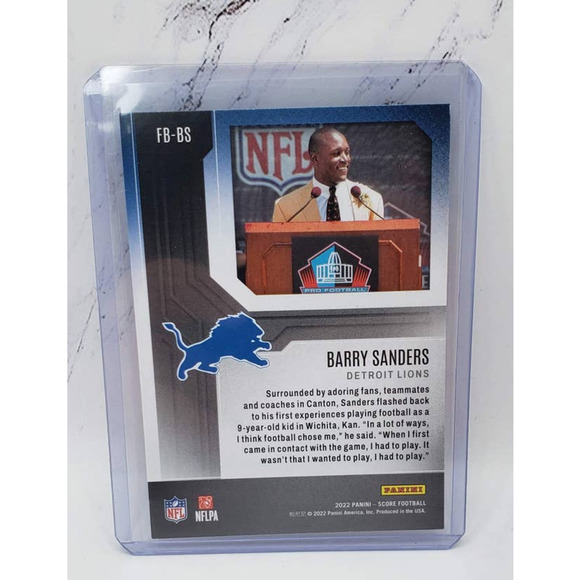 2022 #FB-BS Barry Sanders Panini Score Football First Ballot Hall of Fame - Picture 2 of 4